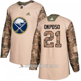 Män Ishockey Buffalo Sabres Tröja Kyle Okposo 21 Adidas 2017-2018 Camo Veterans Day Practice Authentic